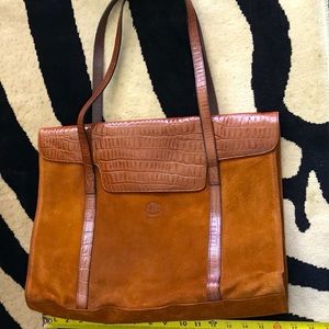 Cognac Leather Satchel